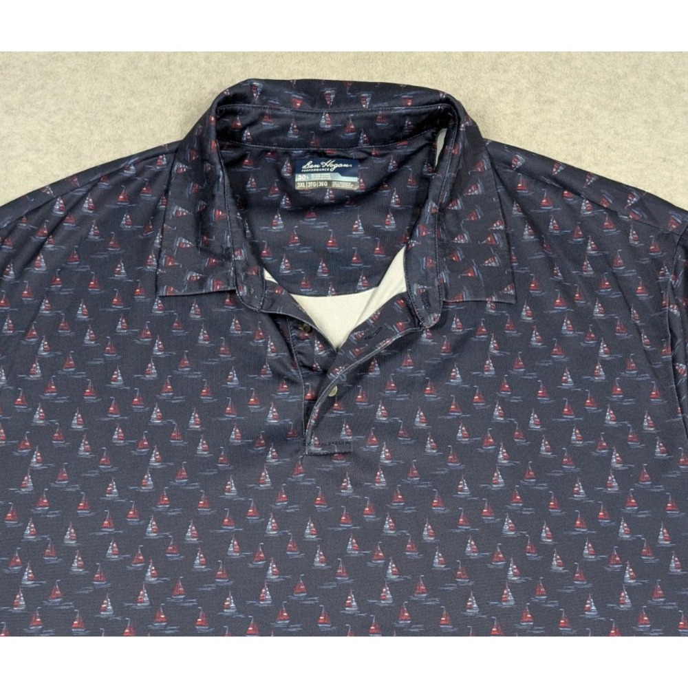 Ben Hogan Men Shirt 3XL Sailboats Polo Performance Stretch Outdoor‎ Golf